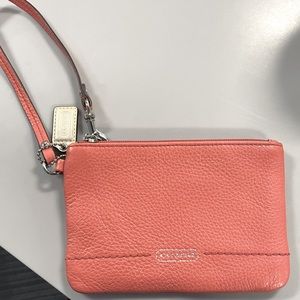 Coral Coach Wristlet